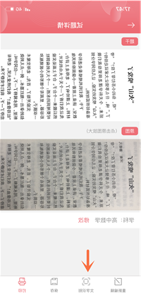 点击“√”进入详情页面，选择左下方“文字识别